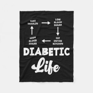 Funny Diabetic Type 1 Diabetes T1d Diabetes Awaren Fleece Blanket