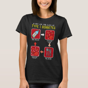 Funny Diabetic Type 1 Life Cycle Funny Diabetes T-Shirt