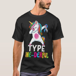 Funny Diabetic Unicorn Type One-derful Type 1 Diab T-Shirt