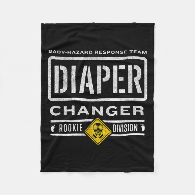 Funny Diaper Changer Duty - Expecting Baby New Dad Fleece Blanket (Front)