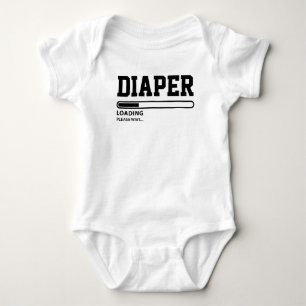 Funny Diaper Loading Please Wait Baby Bodysuit