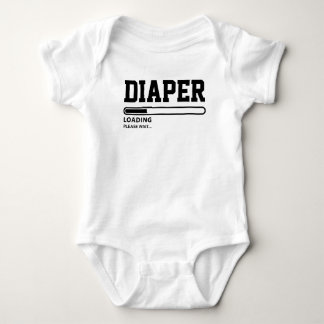 Funny Diaper Loading Please Wait Baby Bodysuit