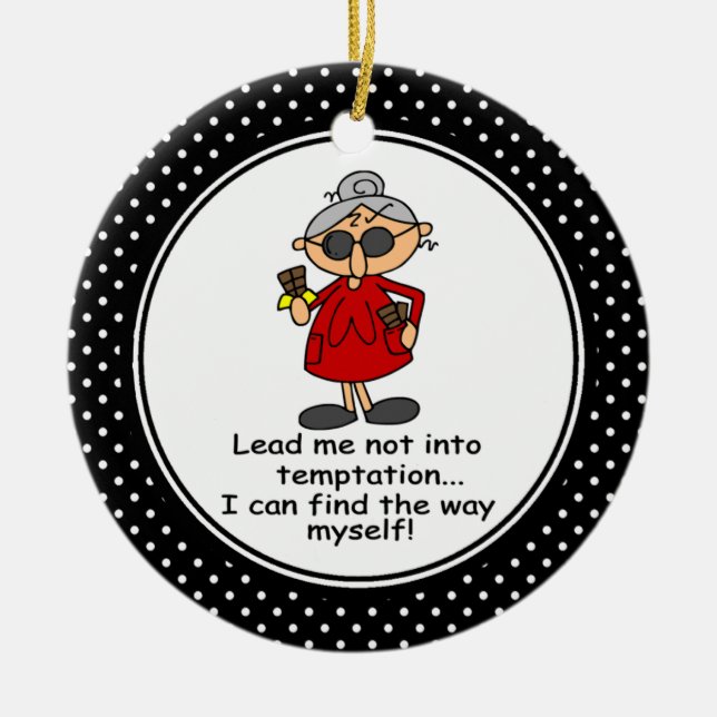Funny Diet Humour Christmas Ornament (Front)