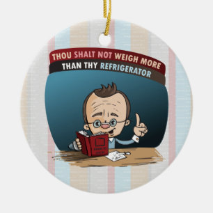 Funny Diet Losing Weight Ceramic Ornament