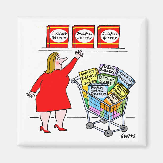 Funny Diet Reminder Dieting Cartoon Kitchen  Magnet (Front)