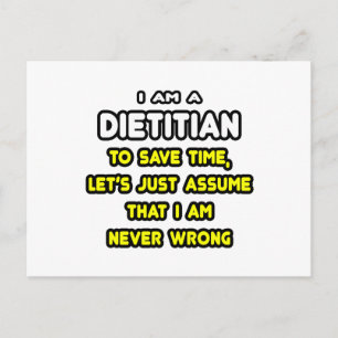Funny Dietician T-Shirts and Gifts Postcard