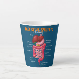 Funny Digestive System Anatomy Anatomical Biology Latte Mug