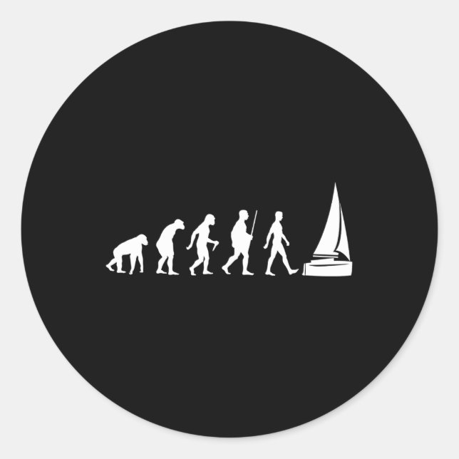 Funny Dinghy Sailing Sailboat Tee Sail Boat Racing Classic Round Sticker (Front)
