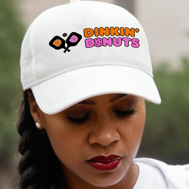 Funny Dinkin Doughnuts Dinking Pickleball Paddle Trucker Hat (Creator Uploaded)