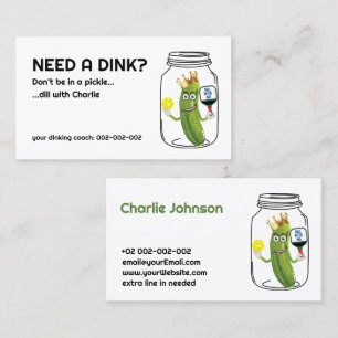 😍🤩🥒Funny Dinking coach Pickleball  Business Card