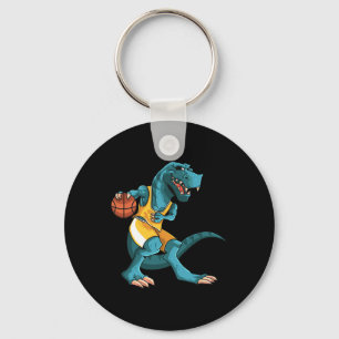 Funny Dino Playing Sketll T-rex Lover Player Kids  Keychain