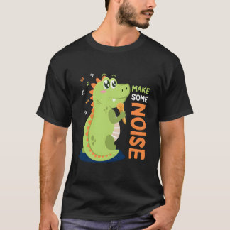 Funny Dino Singing Vacations Summer Kids T-Shirt
