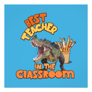 Funny Dinosaur Art Teacher Classroom Humour Design Photo Print