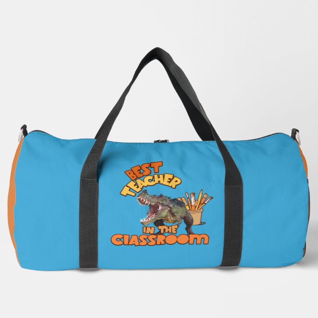 Funny Dinosaur Art Teacher Creative Classroom Duffle Bag (Front)