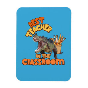 Funny Dinosaur Art Teacher Creative Classroom Magnet