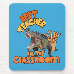 Funny Dinosaur Art Teacher Creative Classroom Mouse Pad
