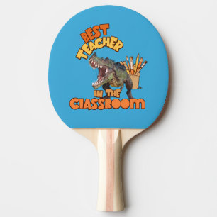 Funny Dinosaur Art Teacher Creative Classroom Ping Pong Paddle