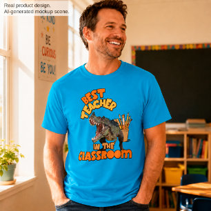 Funny Dinosaur Art Teacher Creative Classroom T-Shirt