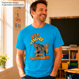 Funny Dinosaur Art Teacher Creative Classroom T-Shirt