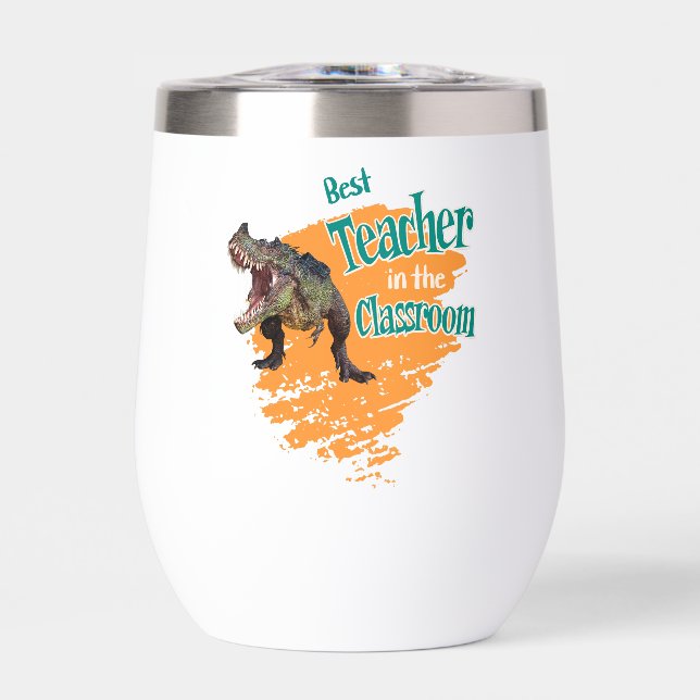 Funny Dinosaur Best Teacher in the Classroom  (Front)