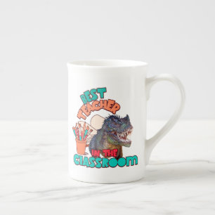 Funny Dinosaur Best Teacher in the Classroom Bone China Mug