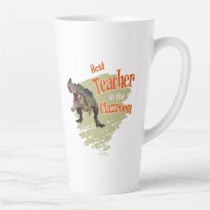 Funny Dinosaur Best Teacher in the Classroom Latte Mug