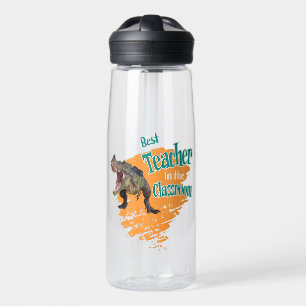 Funny Dinosaur Best Teacher in the Classroom  Water Bottle