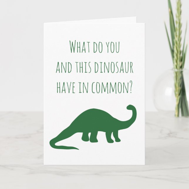 Funny Dinosaur Birthday Card for Vegetarians (Front)