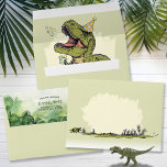Funny Dinosaur Cartoon T-Rex Birthday Party Invite Envelope<br><div class="desc">This cute & funny T-Rex dinosaur cartoon themed birthday party invitation envelope matches the "3-Rex", "1-Rex", 2-Rex, "4-Rex", "5-a-saurus" and "6-a-saurus" invite - the perfect combo to invite your guests to come celebrate your little Dino lover! Easily personalize the back flap return address with "Mama-saurus" or any relationship you like!...</div>