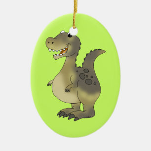 Funny dinosaur ceramic ornament