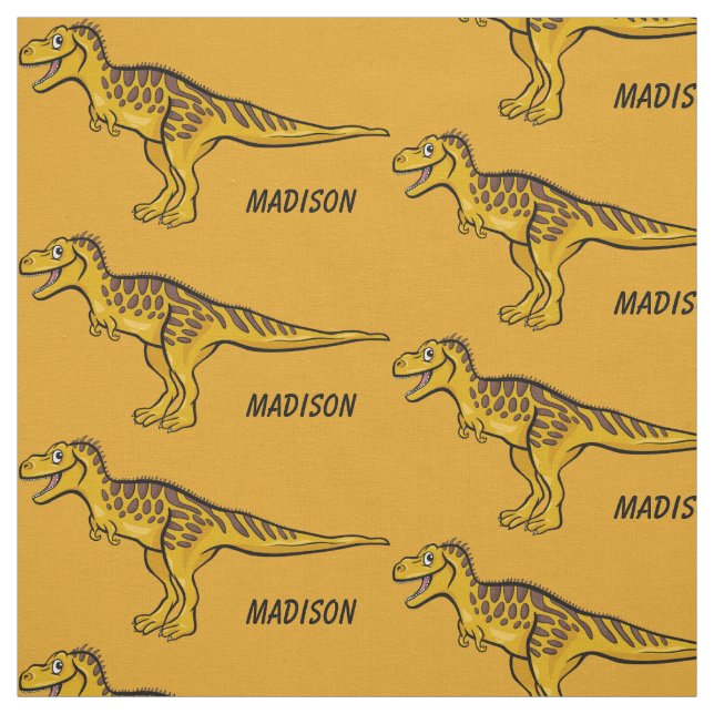 Funny Dinosaur custom name & colour fabric (Swatch)