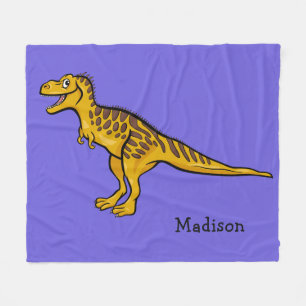 Funny Dinosaur custom name & colour fleece blanket