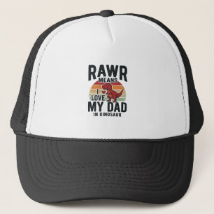 Funny Dinosaur Dad RAWR Vintage Shirt Design_1 Trucker Hat
