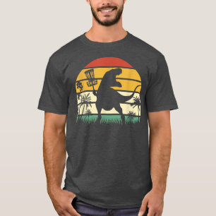 Funny Dinosaur Disc Golf Funny Retro Disc Golf Spo T-Shirt