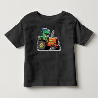 Funny Dinosaur Driving Tractor Dino Power