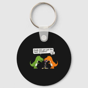 Funny Dinosaur Dude Did You Eat The Last Unicorn T Keychain
