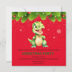 Funny Dinosaur eat gingerbread cookies Christmas  Holiday Card
