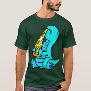Funny Dinosaur Eating Pizza Fast Food TRe Lovers K T-Shirt