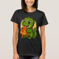 Funny Dinosaur Eating Zza Graphic Boys Girls Dinos