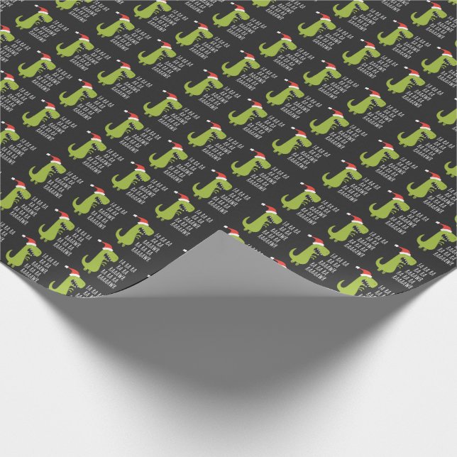 Funny Dinosaur Fa Ra Ra Rawr Rawr Christmas T Rex Wrapping Paper (Corner)