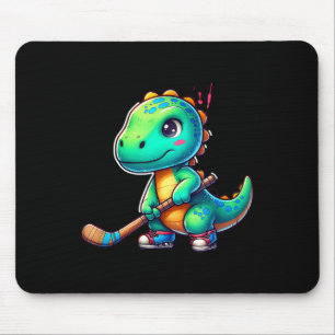 Funny Dinosaur Field Hockey Player Cool Team  Mouse Pad