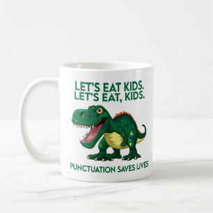 Funny Dinosaur Grammar Lesson Coffee Mug