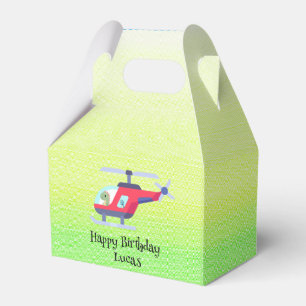 Funny dinosaur Helicopter Birthday party DIY Name Favor Box