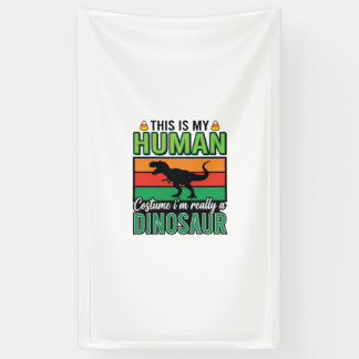 Funny Dinosaur Human Costume Halloween Banner