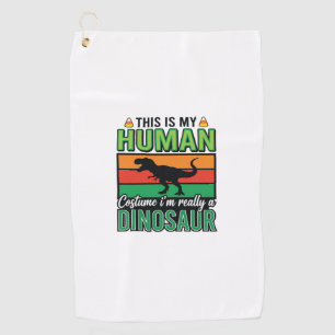 Funny Dinosaur Human Costume Halloween Golf Towel