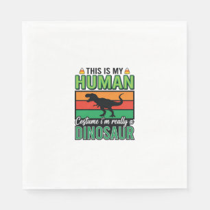 Funny Dinosaur Human Costume Halloween Napkin