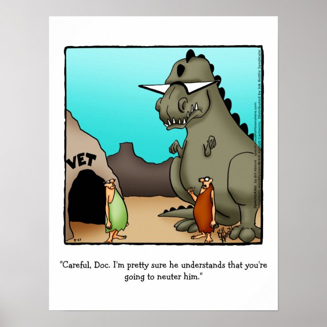 Funny Dinosaur Humour Poster Gift (Front)