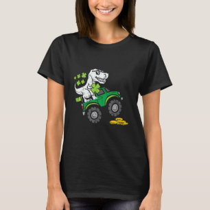 Funny Dinosaur Monster Truck St Patrick's Day Boys T-Shirt