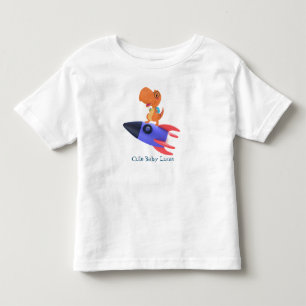 Funny dinosaur rocket back 2 School Birthday party Toddler T-shirt