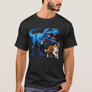 Funny Dinosaur Saint Bernard Walking Dog Lover T-Shirt